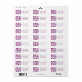 Paarse witte zebra lint, hart Afstuderen label (Full Sheet)