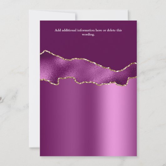 Paarse witte zeepaardstrand glitter goud nautisch kaart (Achterkant)