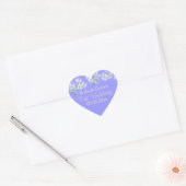 Paarse witte zeester strand jubileum hart sticker (Envelop)