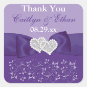 Paarse, witte zwevende Sticker (Voorkant)