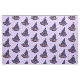Paarse Wizard Pet Yellow Stars Halloween Fabric Stof