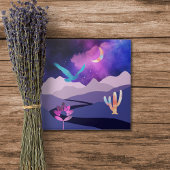 Paarse woestijnbergen tegeltje