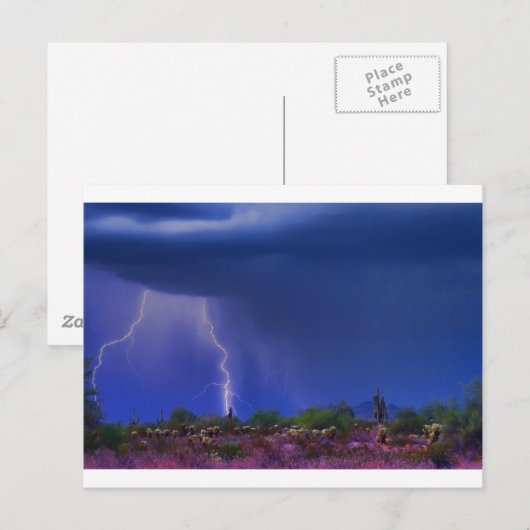 Paarse woestijnStorm Briefkaart (Voorkant / Achterkant)