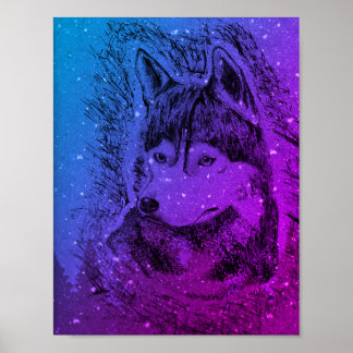 Paarse Wolf Poster