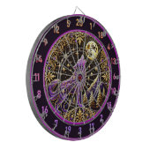 Paarse wolf tegen Sterrennacht Dartbord (Voorkant Links)