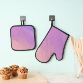 Paarse wolken bij schemering ovenwant & pannenlap set