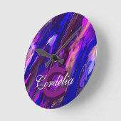 Paarse wolkendopje met koper ronde klok (Hoek)