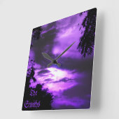 Paarse wolkskast vierkante klok (Hoek)