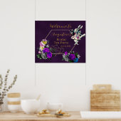 Paarse Wonderland Bruids-Thee Welkom Poster (Keuken)