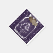Paarse Wood Mason Jar Rustic Mr. & Mrs Wedding Servet (Hoek)