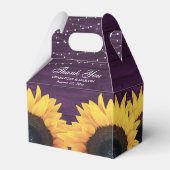 Paarse Wood Sunflower Weddenschap Hartelijk dank Bedankdoosjes (Achterkant)