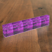 Paarse Wooden Cross Naambordje (Zijkant)