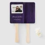 Paarse Wooden Photo Hand Fan Handwaaier (Voorkant en achterkant)