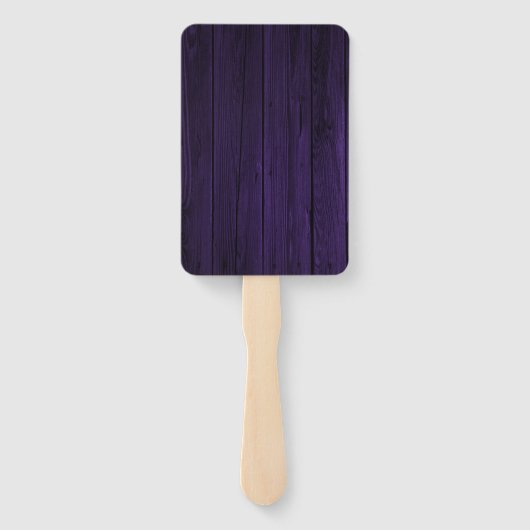 Paarse Wooden Photo Hand Fan Handwaaier (Achterkant)