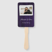 Paarse Wooden Photo Hand Fan Handwaaier (Voorkant)