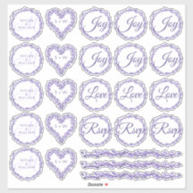 Paarse Woodsy bruiloft assortiment 1 Die Cut Vinyl