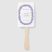 Paarse Woodsy bruiloft Monogram beste dag ooit Handwaaier (Voorkant)