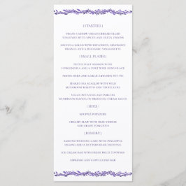 Paarse Woodsy bruiloft receptie Ultra Violet Menu