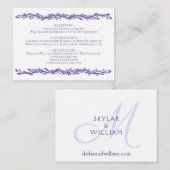 Paarse Woodsy Wedding Ultra Violet Details Informatiekaartje (Voorkant / Achterkant)