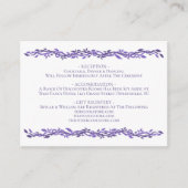 Paarse Woodsy Wedding Ultra Violet Details Informatiekaartje (Voorkant)