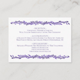 Paarse Woodsy Wedding Ultra Violet Details Informatiekaartje