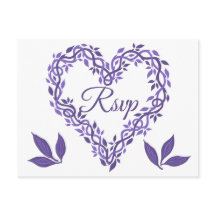 Paarse Woodsy Wedding Ultra Violet RSVP Hart