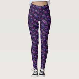 Paarse Workout Anjer Thema Dameskleding Leggings