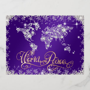 Paarse World Peace Diamonds Folie Feestdagen Briefkaart