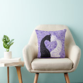 Paarse Worp Kussen Koppel Kat Hart Vlinders (Stoel)