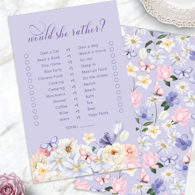 Paarse 'Would She Rather' spel (Purple Would She Rather Game
)