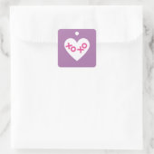 Paarse XOXO Hart Valentijnsdag Sticker (Tas)