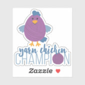 Paarse yarn Chicken Champion Custom-Cut Stickers (Vel)