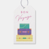 Paarse Yellow Bon Voyage Party voor Label Cadeaulabel (Voorkant)