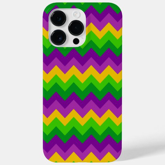 PAARSE YELLOW GREEN MARDI GRAS ZIG ZAG STRIPES Case-Mate iPhone CASE (Achterkant)