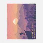 Paarse Yellow Hike Mountain Sunset Fleece Deken (Voorkant)