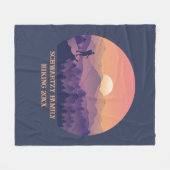 Paarse Yellow Hike Mountain Sunset Fleece Deken (Voorkant (Horizontaal))