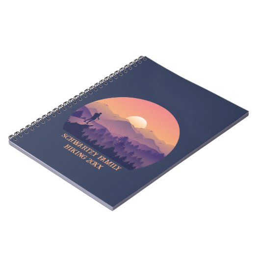  Paarse Yellow Hike Mountain Sunset Notitieboek (Linkerzijde)