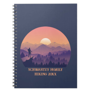 Paarse Yellow Hike Mountain Sunset Notitieboek