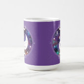 Paarse Yin Yang Galaxy en Halve Maan Mystiek Koffiemok (Center)