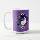Paarse Yin Yang Galaxy en Halve Maan Mystiek Koffiemok (Links)