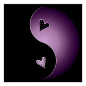 paarse yin yang hart - poster (Voorkant)