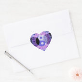 Paarse Yin Yang Hart Sticker (Envelop)