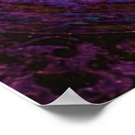 Paarse Yin Yang met levensboom Poster (Hoek)