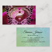 Paarse Yin Yang met Mandala Heart Visitekaartje (Voorkant / Achterkant)