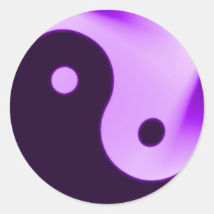 Paarse Yin Yang sticker
