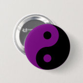 Paarse Yin Yang Symbol Button (Voorkant /achterkant)