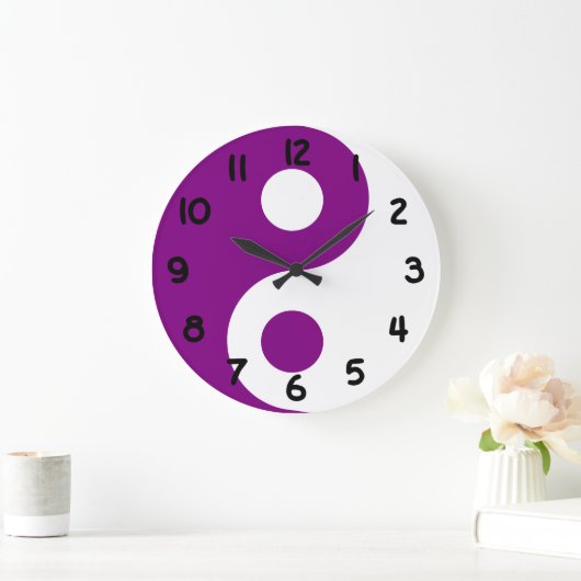 Paarse Yin Yang Wall klok (Huis)