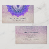 Paarse Yoga Instructeur Lotus Bloemmassage Visitekaartje (Voorkant / Achterkant)