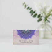 Paarse Yoga Instructor Lotus Flower Waterverf Visitekaartje (Staand voorkant)