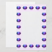 Paarse Yoga Lotus Flower Briefpapier (Voorkant / Achterkant)